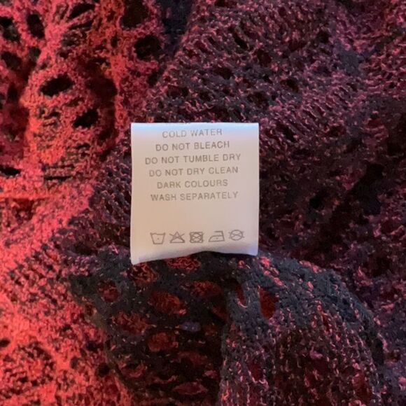 Lily by Firmiana Red 3/4 Sleeve Asymmetrical Tunic Blouse Shirt Women M Polyeste - Picture 7 of 9